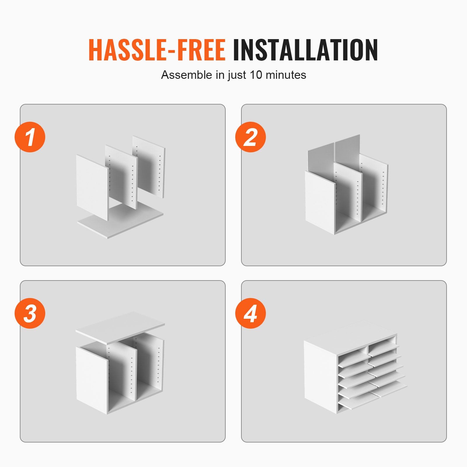 Literature Organiser With 12 Compartments Adjustable Shelving Unit_voghion.com